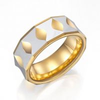 Мужское кольцо из карбида вольфрама золотое- Ликвидация